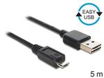 Delock kabel EASY-USB 2.0-A samec > USB 2.0 micro-B samec 5 m