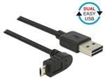 Delock Kabel EASY-USB 2.0 Typ-A samec > EASY-USB 2.0 Typ Micro-B samec pravoúhlý nahoru / dolů 2 m černý