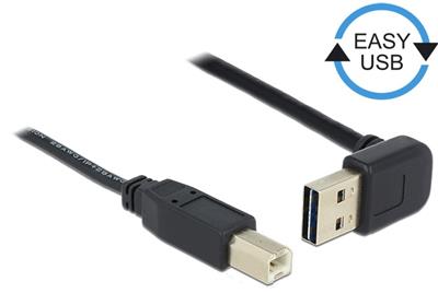 Delock Kabel EASY-USB 2.0 Typ-A samec pravoúhlý nahoru / dolů > USB 2.0 Typ-B samec 1 m