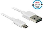 Delock kabel EASY-USB 2.0 Type-A samec > EASY-USB 2.0 Type Micro-B samec bílý 2 m