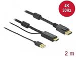 Delock Kabel HDMI na DisplayPort 4K 30 Hz 2 m