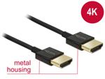 Delock Kabel High Speed HDMI s Ethernetem - HDMI-A samec > HDMI-A samec 3D 4K 0,5 m Slim Premium