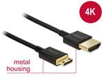 Delock Kabel High Speed HDMI s Ethernetem - HDMI-A samec > HDMI Mini-C samec 3D 4K 3 m aktivní Slim Premium