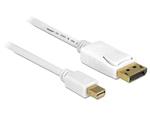 Delock kabel mini Displayport samec > Displayport samec 1 m, bílý