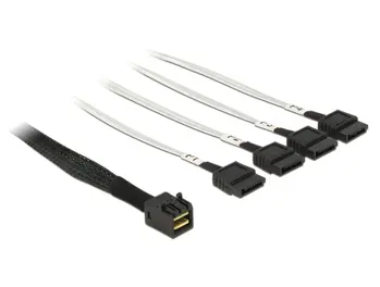 Delock Kabel Mini SAS HD x 4 SFF 8643 samec > 4 x SATA 7 Pin samice 1m