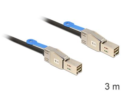 Delock Kabel Mini SAS HD x 4 SFF 8644 samec > Mini SAS HD x 4 SFF 8644 samec 3 m