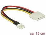 Delock Kabel Power Floppy 4 pin samec > Molex 4 pin samice 15 cm