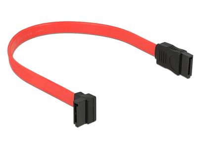 Delock kabel SATA 22cm nahoru/přímý červený