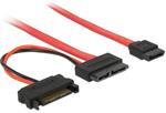 Delock kabel Slim SATA samice > SATA 7 pin + SATA 15 pin 5 V 30 cm 