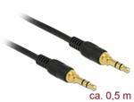 Delock Kabel Stereo Jack 3,5 mm 3 pin samec > samec 0,5 m černá