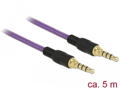 Delock Kabel Stereo Jack 3,5 mm 4 pin samec > samec 5 m fialový