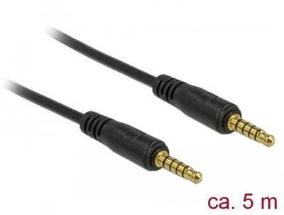 Delock Kabel Stereo Jack 3,5 mm 5 pin samec samec 5 m černý