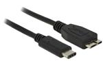 Delock kabel SuperSpeed USB 10 Gbps (USB 3.1, Gen 2) USB Type-C™ samec > USB type Micro-B samec 0.5 m černý