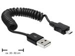 Delock kabel USB 2.0 A samec > USB micro B samec, kroucený kabel