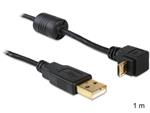 Delock kabel USB 2.0 A samec > USB micro B samec, pravoúhlý, 1m