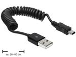 Delock kabel USB 2.0 A samec > USB mini samec, kroucený kabel