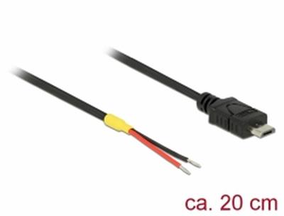 Delock Kabel USB 2.0 Micro-B samec > 2 x dráty bez konektoru 20 cm Raspberry Pi