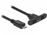 Delock Kabel USB 2.0 Micro-B samice montážní panel > USB 2.0 Micro-B samec 25 cm