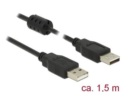 Delock Kabel USB 2.0 Typ-A samec > USB 2.0 Typ-A samec 1,5 m černý