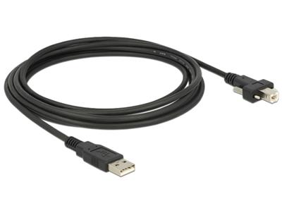 Delock kabel USB 2.0 typ A samec > USB 2.0 typ B samec se šroubky 1m