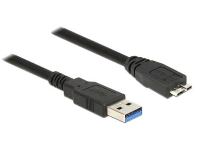 Delock Kabel USB 3.0 Typ-A samec > USB 3.0 Typ Micro-B samec 1,5 m černý