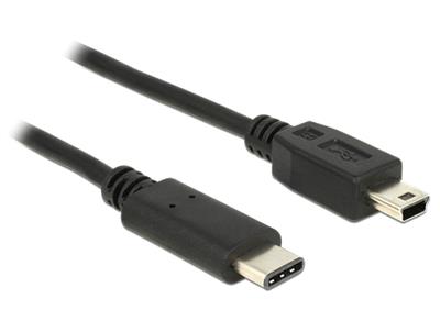 Delock kabel USB Typ-C™ 2.0 samec > USB 2.0 typ Mini-B samec 1 m černý