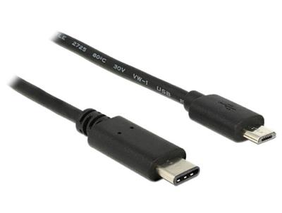 Delock Kabel USB Type-C™ 2.0 samec > USB 2.0 Typ Micro-B samec 0,5 m černý