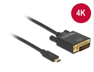 Delock Kabel USB Type-C™ samec > DVI 24+1 samec (DP Alt Mód) 4K 30 Hz 1 m černý