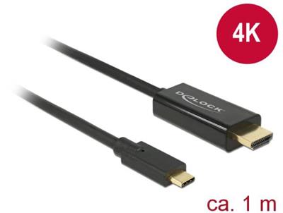 Delock Kabel USB Type-C™ samec > HDMI samec (DP Alt Mód) 4K 30 Hz 1 m černý