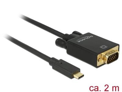 Delock Kabel USB Type-C™ samec > VGA samec (DP Alt Mód) Full HD 1080p 2 m černý