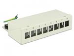 Delock Keystone Desktop Patch Panel 8 Port grey