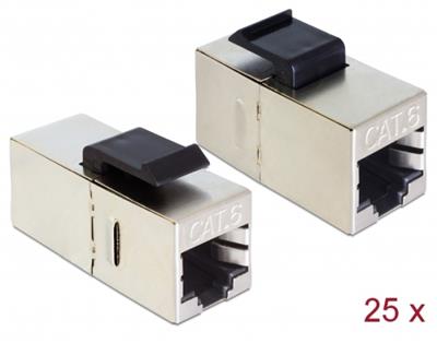 Delock Keystone Modul RJ45 jack > RJ45 jack Cat.6 kompaktní 25 ks