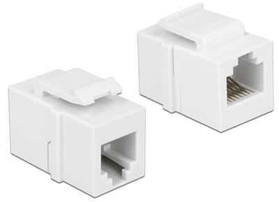 Delock Keystone Module RJ12 female > RJ12 female Cat.3 white