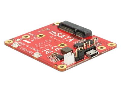 Delock konvertor Raspberry Pi USB Micro-B samice / USB pin header > mSATA 6 Gb/s