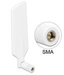 Delock LTE WLAN Dual Band Antenna SMA 1 ~ 4 dBi omnidirectional rotatable with flexible joint white 