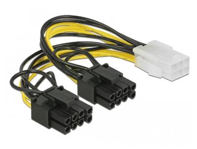 Delock PCI Express napájecí kabel 6 pin samice > 2 x 8 pin samec 15 cm