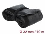 Delock Pletené opláštění na suchý zip 10 m x 32 mm, černé