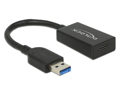 Delock Převodník USB 3.1 Gen 2 Typ-A samec > USB Type-C™ samice aktivní černý 15 cm