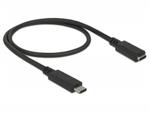 Delock Prodlužovací kabel SuperSpeed USB (USB 3.1 Gen 1) USB Type-C™ samec > port samice 3 A 0,5 m černý