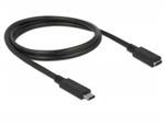 Delock Prodlužovací kabel SuperSpeed USB (USB 3.1 Gen 1) USB Type-C™ samec > port samice 3 A 1,0 m černý