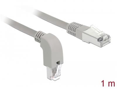 Delock Síťový kabel RJ45 Cat.5e SF/UTP pravoúhlý dolů / přímý 1 m