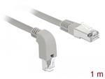 Delock Síťový kabel RJ45 Cat.5e SF/UTP pravoúhlý dolů / přímý 1 m