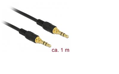 Delock Stereo Jack Cable 3.5 mm 3 pin male > male 1 m black