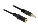 Delock Stereo Jack Extension Cable 3.5 mm 3 pin male > female 1 m black