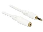 Delock Stereo Jack Extension Cable 3.5 mm 3 pin male > female 1 m white