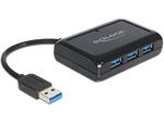 Delock USB 3.0 Hub 3 portový + 1 port Gigabit LAN 10/100/1000 Mb/s