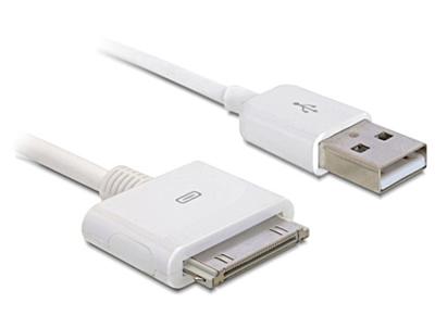 Delock USB napájecí a datový kabel iPhone 3 a 4, bílý, 20 cm