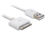 Delock USB napájecí a datový kabel iPhone 3 a 4, bílý, 20 cm