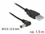 Delock USB Power Cable to DC 5.5 x 2.5 mm male 90° 1.5 m