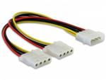 Delock Y napájecí kabel Molex samec > 2x Molex 4pin samice